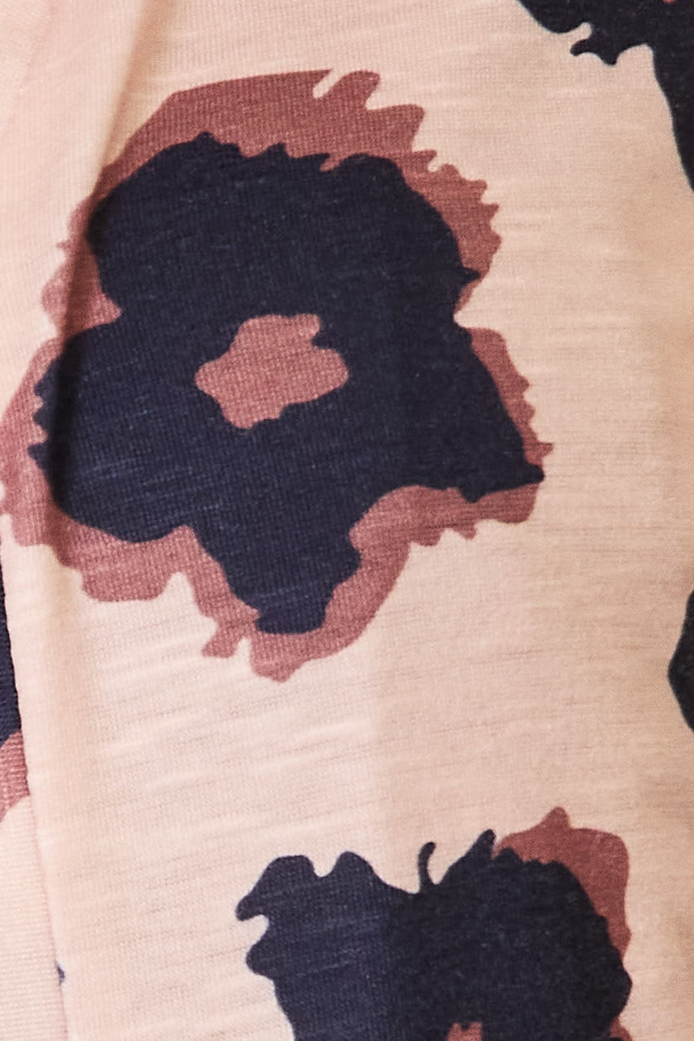 Close-up of the leopard print and textured knit