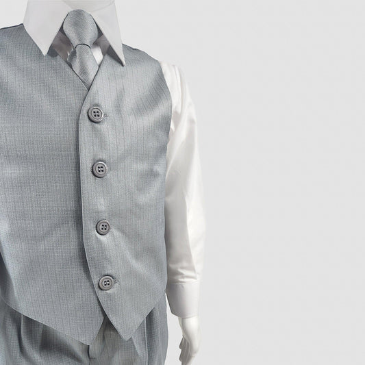 Aiden Four Piece Vest Set (Gray/White) - APAMAH