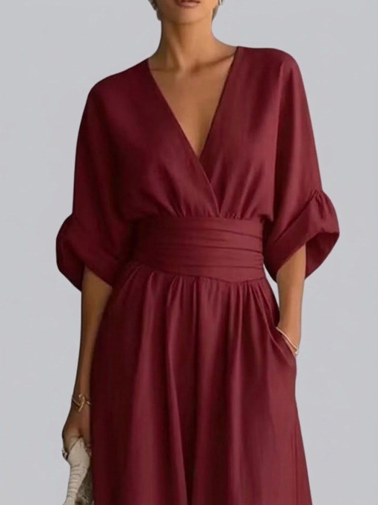 Full Size Half Sleeve Wide Leg Jumpsuit Plus Size